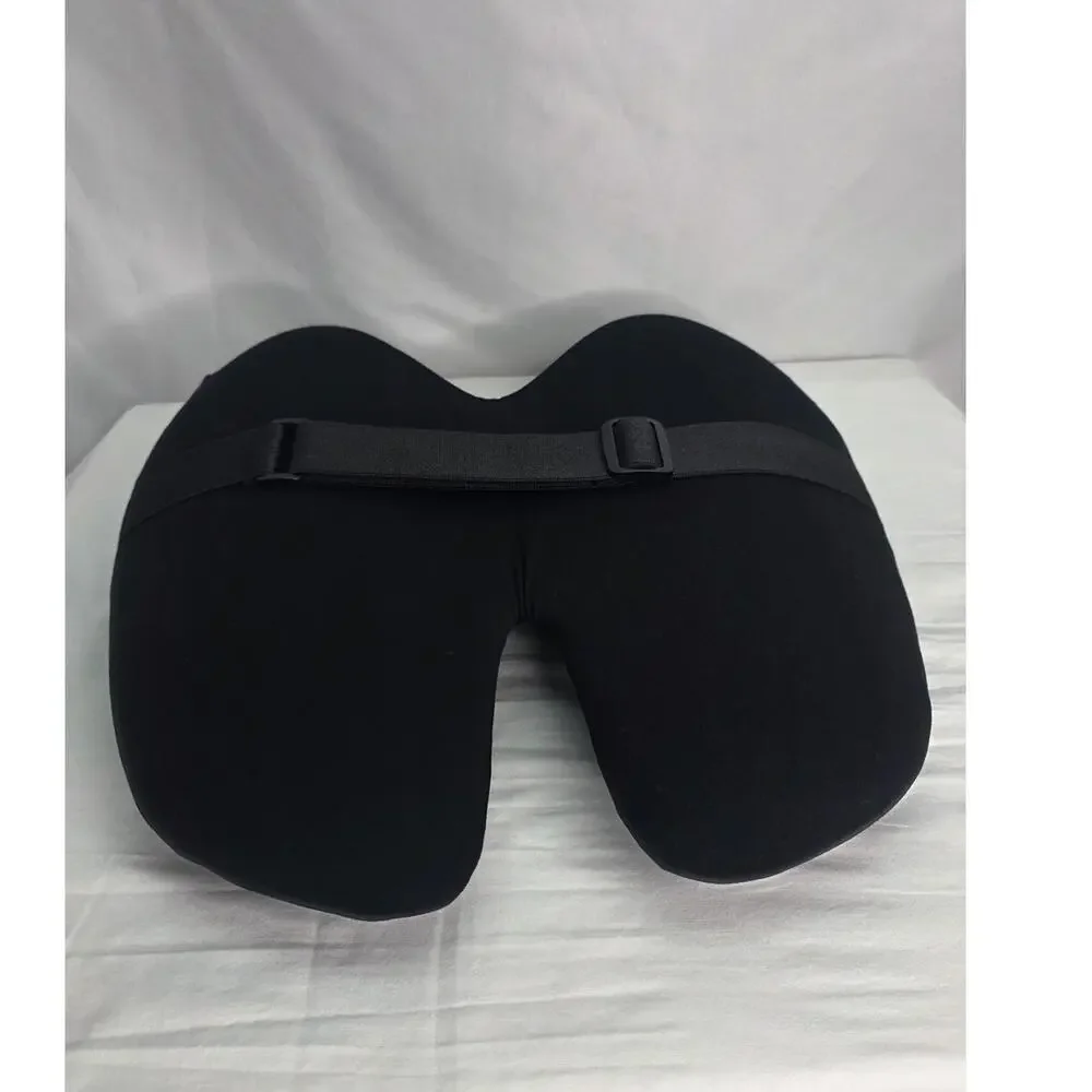 C Cushion Lab Extra Dense Lumbar Pillow Back Pain Support Strap Office Black